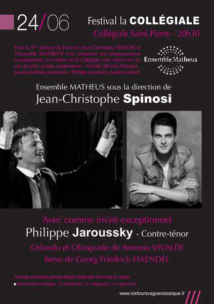 Festival la Collégiale : Philippe Jaroussy et l’Ensemble Matheus à Six-Fours-les-Plages - 0