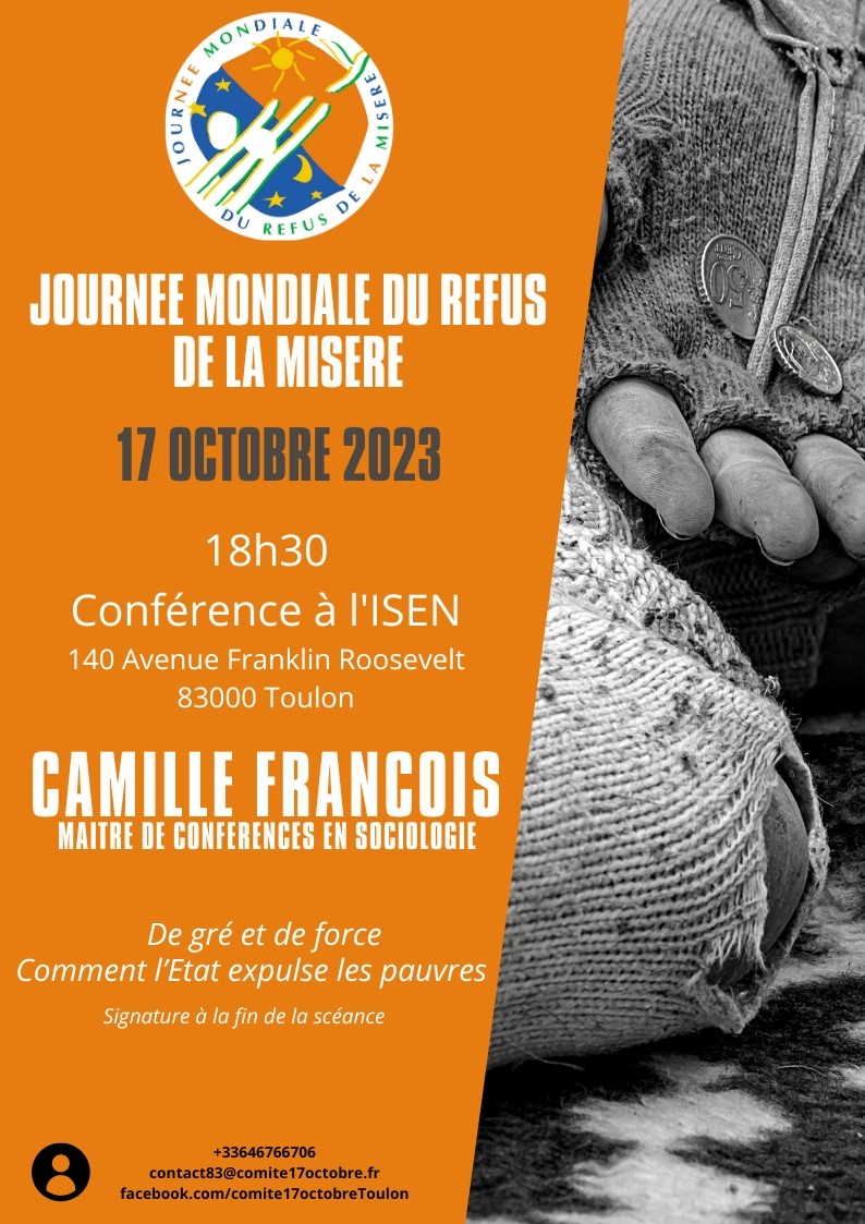 Conférence – Journée mondiale du refus de la misère à Toulon - 0